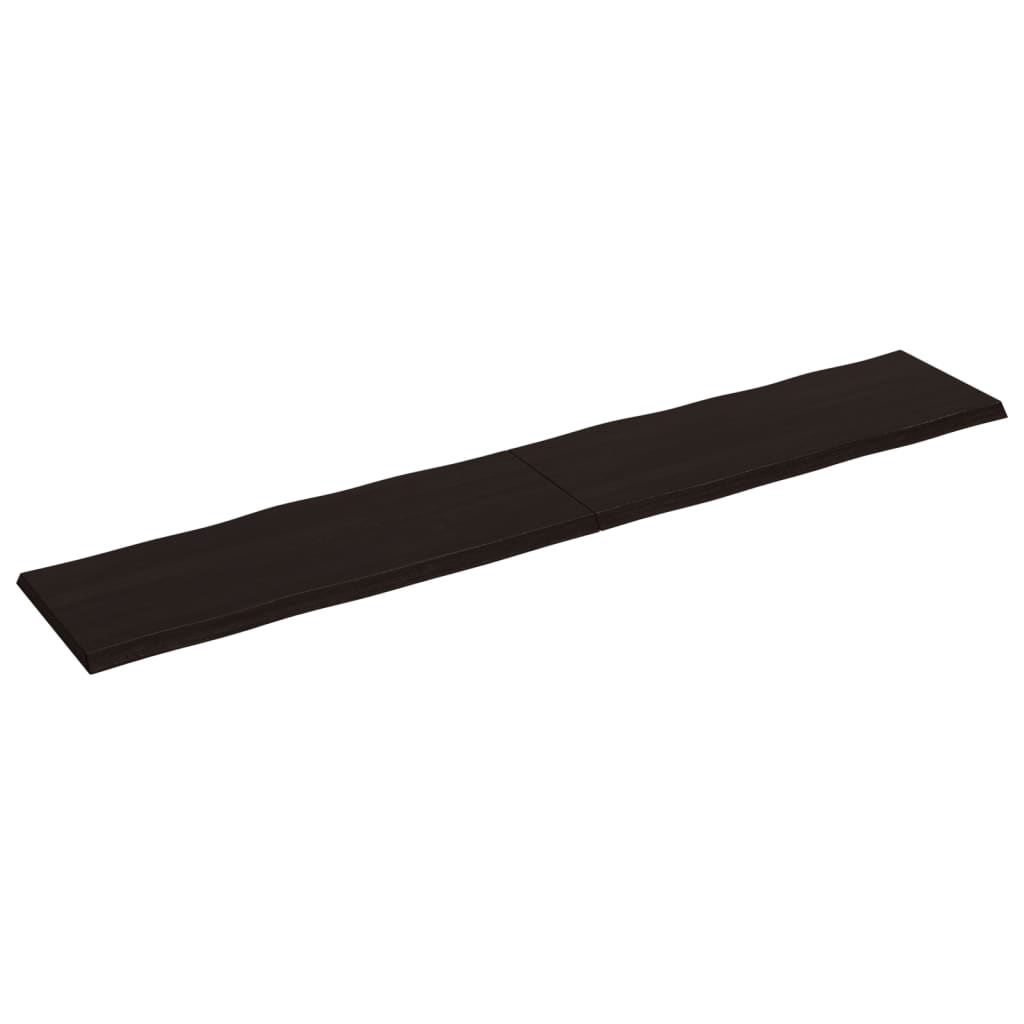 Piano Tavolo Marrone Scuro 220x40x(2-4)cm Rovere Non Trattato