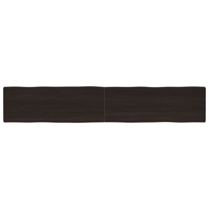 Piano Tavolo Marrone Scuro 220x40x(2-6)cm Rovere Non Trattato