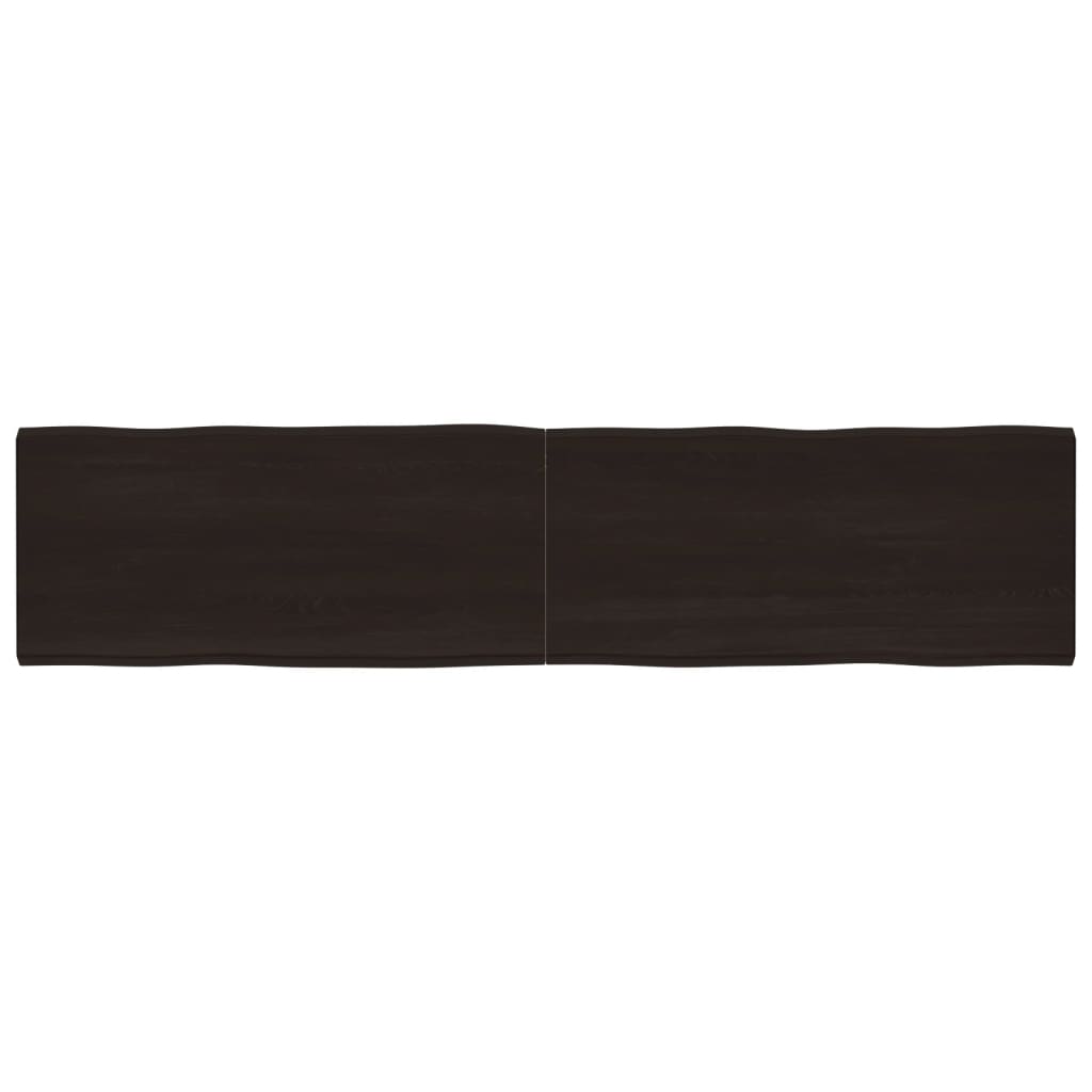 Piano Tavolo Marrone Scuro 220x50x(2-4)cm Rovere Non Trattato