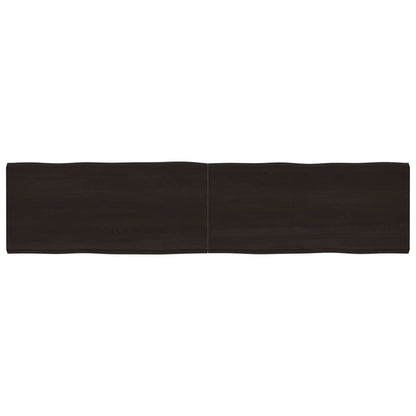 Piano Tavolo Marrone Scuro 220x50x(2-4)cm Rovere Non Trattato