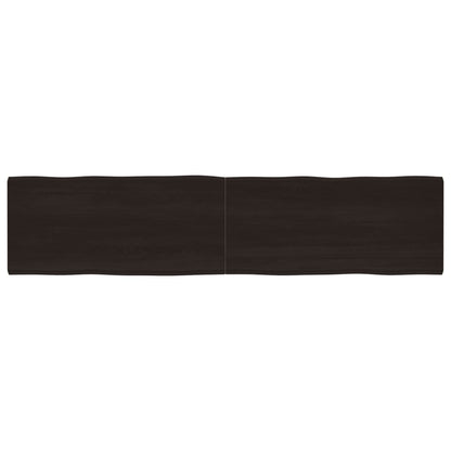 Piano Tavolo Marrone Scuro 220x50x(2-6)cm Rovere Non Trattato