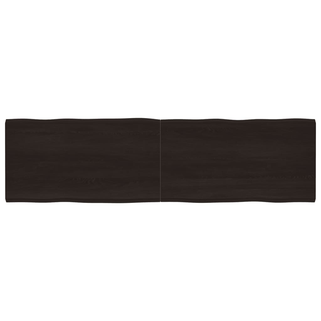 Piano Tavolo Marrone Scuro 220x60x(2-4)cm Rovere Non Trattato