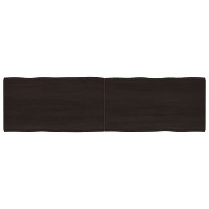 Piano Tavolo Marrone Scuro 220x60x(2-4)cm Rovere Non Trattato