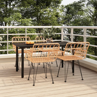 Set da Pranzo da Giardino 5 pz in Polyrattan