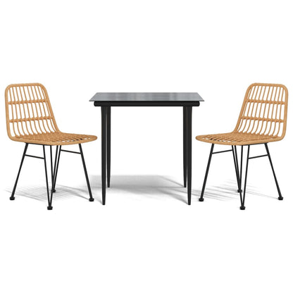 Set da Pranzo da Giardino 3 pz in Polyrattan