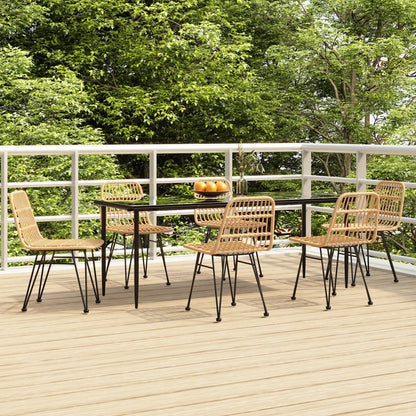 Set da Pranzo da Giardino 7 pz in Polyrattan