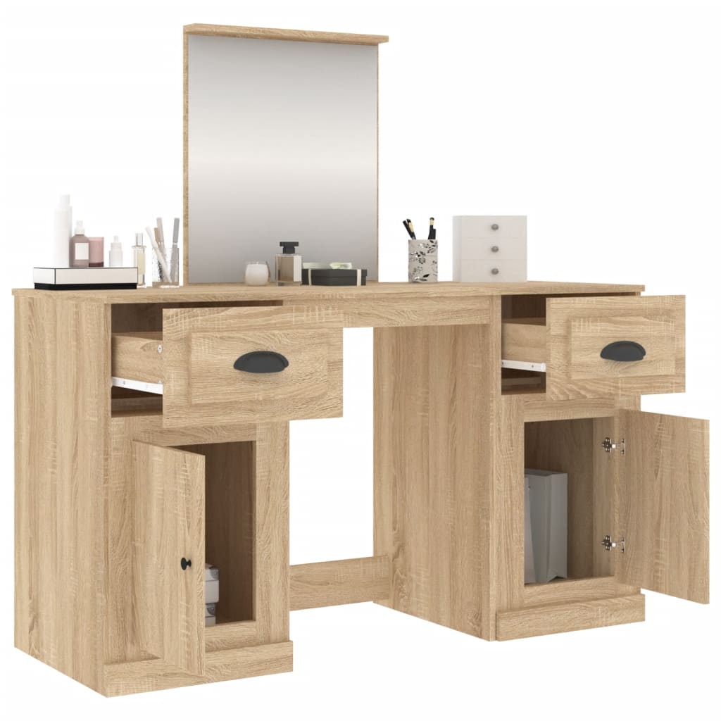 Toeletta con Specchio Rovere Sonoma 130x50x132,5 cm