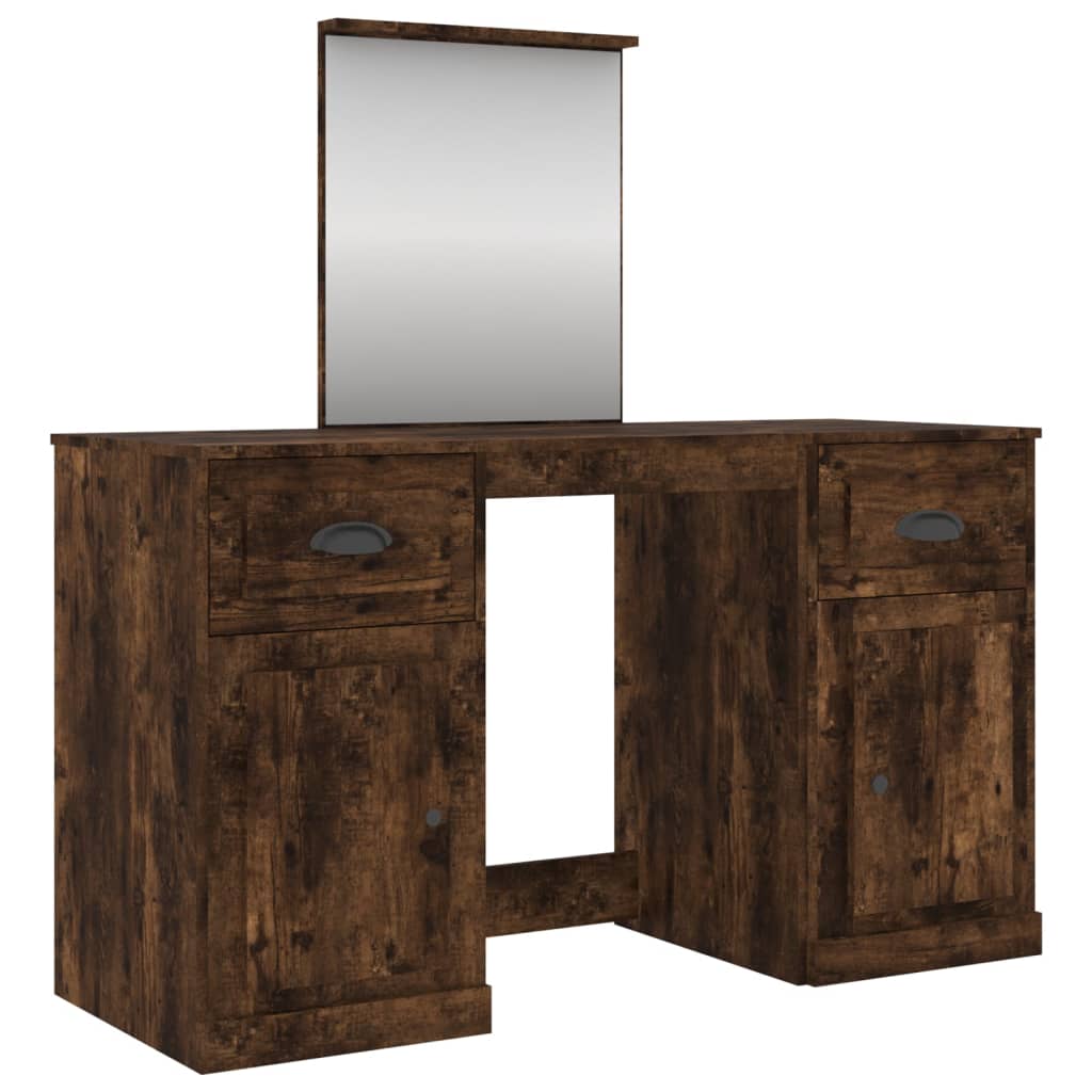 Toeletta con Specchio Rovere Fumo 130x50x132,5 cm