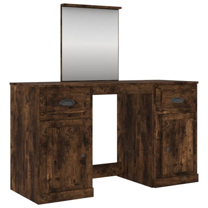 Toeletta con Specchio Rovere Fumo 130x50x132,5 cm