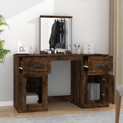 Toeletta con Specchio Rovere Fumo 130x50x132,5 cm