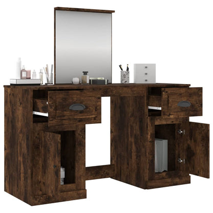 Toeletta con Specchio Rovere Fumo 130x50x132,5 cm