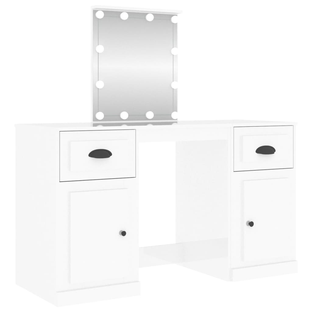 Toeletta con LED Bianco Lucido 130x50x132,5 cm