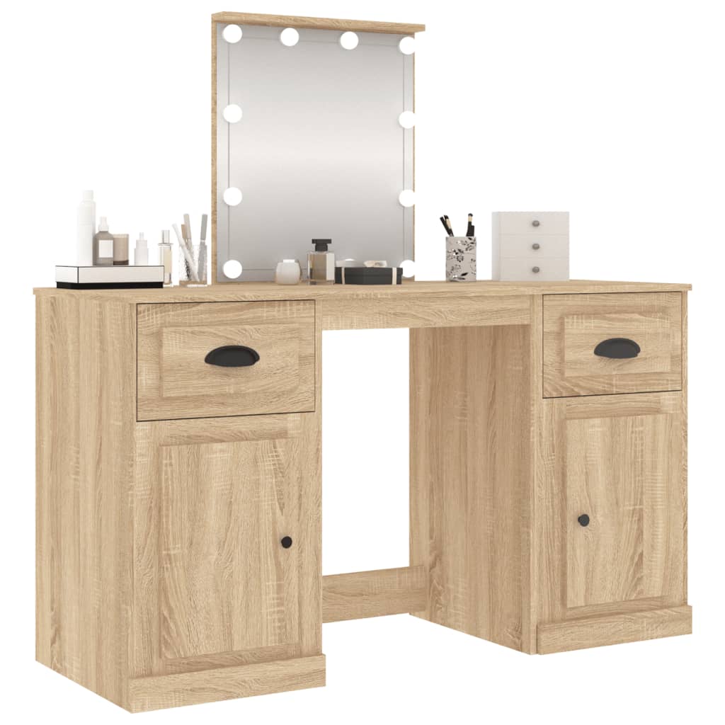 Toeletta con LED Rovere Sonoma 130x50x132,5 cm