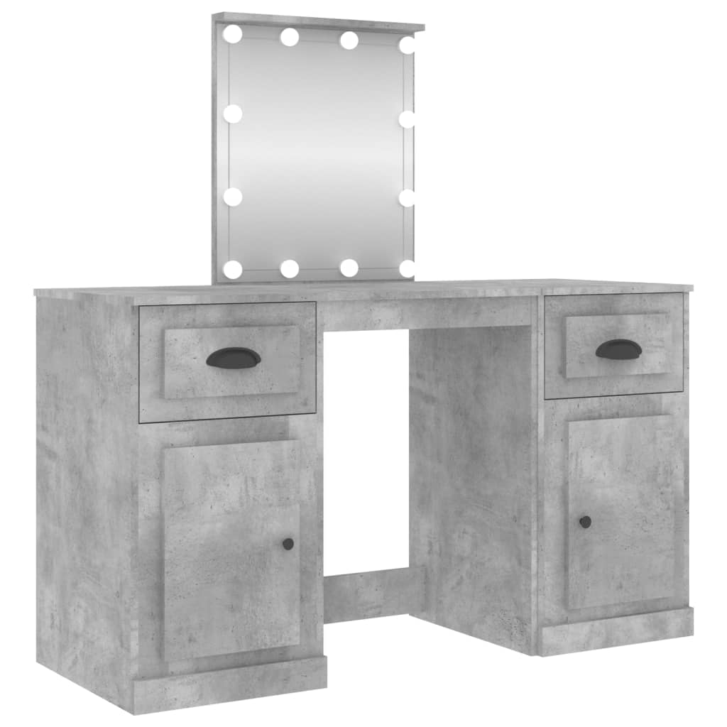 Toeletta con LED Grigio Cemento 130x50x132,5 cm