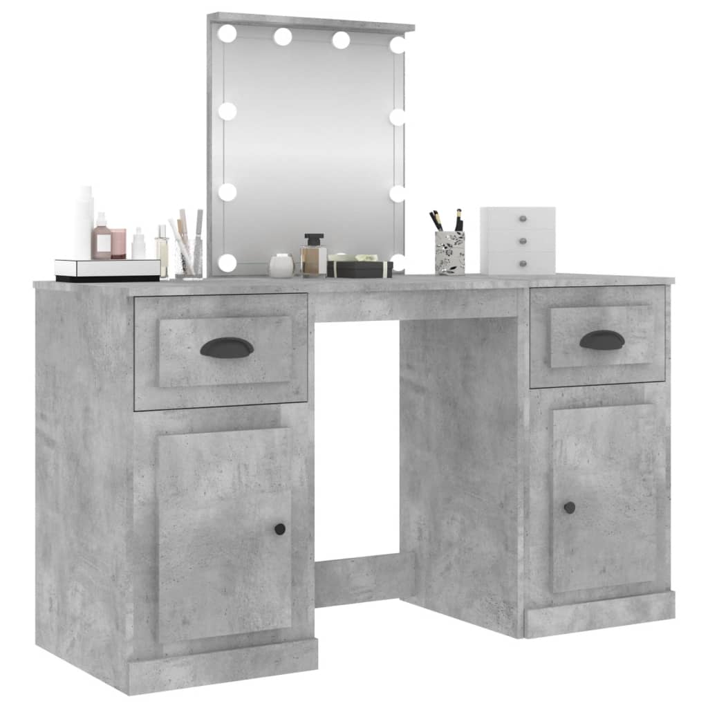 Toeletta con LED Grigio Cemento 130x50x132,5 cm