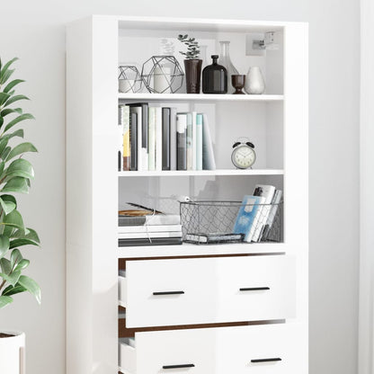 Credenza Bianco Lucido in Legno Multistrato