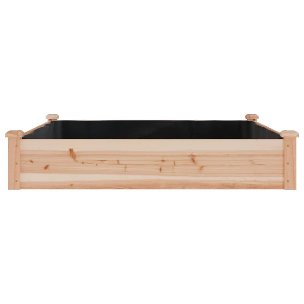 Fioriera Rialzata Giardino Fodera 120x120x25cm Massello Abete