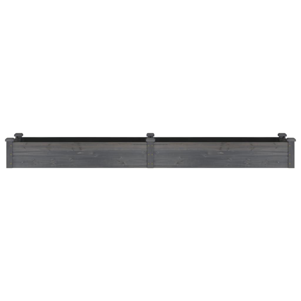 Fioriera Giardino con Fodera Grigia 240x45x25 cm Massello Abete