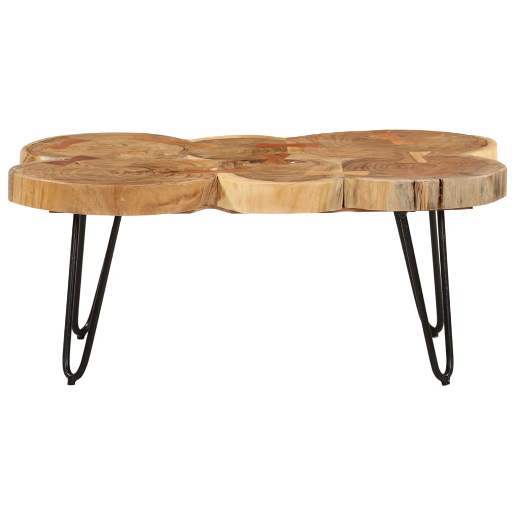 Tavolino 36 cm 6 Tronchi in Legno Massello di Acacia