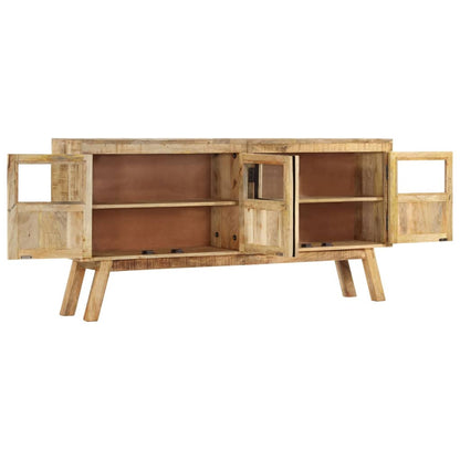 Credenza Marrone e Nera 160x30x76 cm in Legno Massello di Mango
