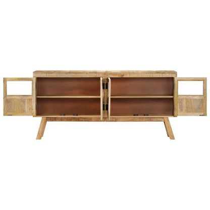 Credenza Marrone e Nera 160x30x76 cm in Legno Massello di Mango