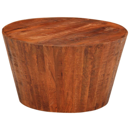 Tavolino da Salotto Ã˜52x30 cm Legno Grezzo Massello di Mango