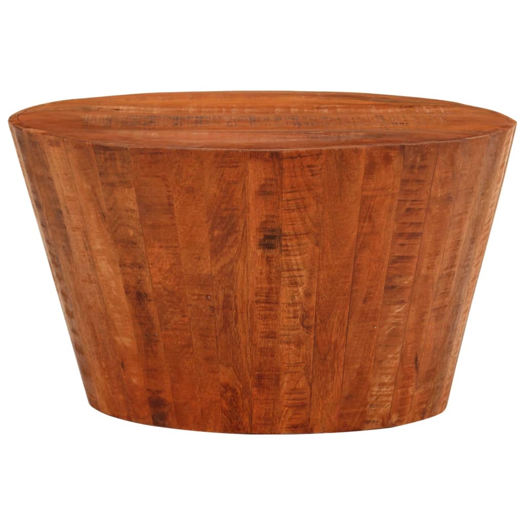 Tavolino da Salotto Ã˜52x30 cm Legno Grezzo Massello di Mango