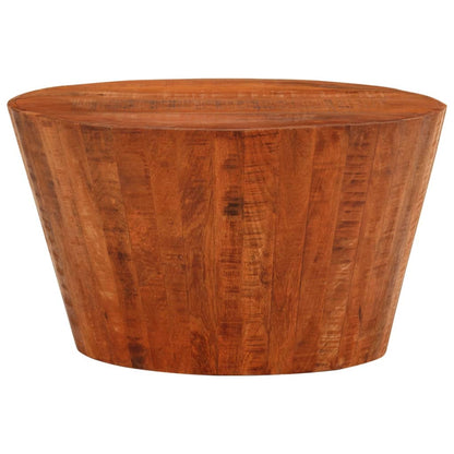 Tavolino da Salotto Ã˜52x30 cm Legno Grezzo Massello di Mango