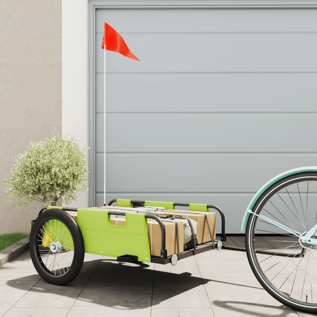 Rimorchio da Bici Verde Oxford e Ferro