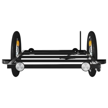 Rimorchio da Bici Nero 126x63x34 cm in Ferro