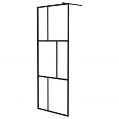Parete Doccia Walk in Mensola Nera 80x195cm Vetro ESG Alluminio