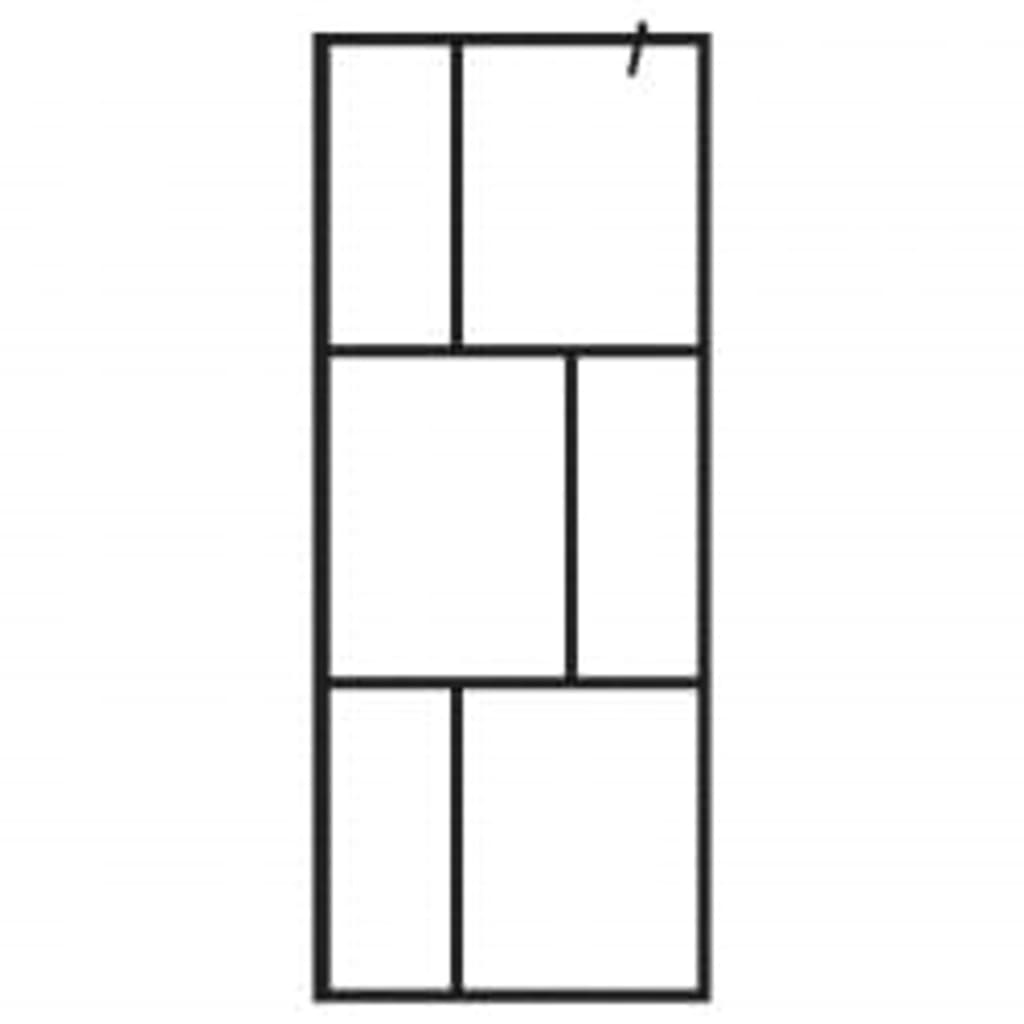 Parete Doccia Walk in Mensola Nera 80x195cm Vetro ESG Alluminio