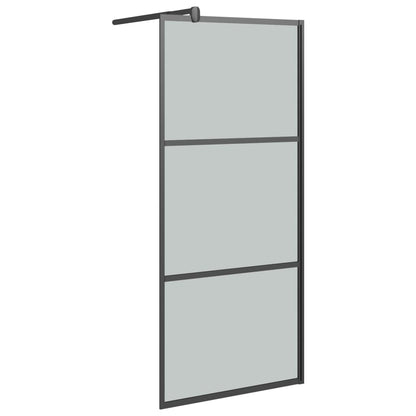 Parete Doccia Walk in Mensola Nera 80x195cm Vetro ESG Alluminio