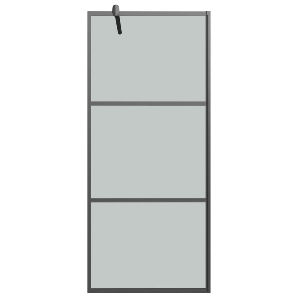 Parete Doccia Walk in Mensola Nera 80x195cm Vetro ESG Alluminio