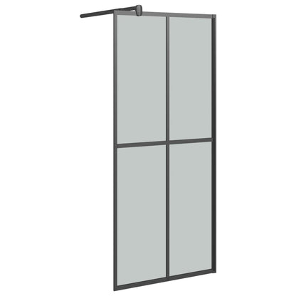 Parete Doccia Walk in Mensola Nera 90x195cm Vetro ESG Alluminio