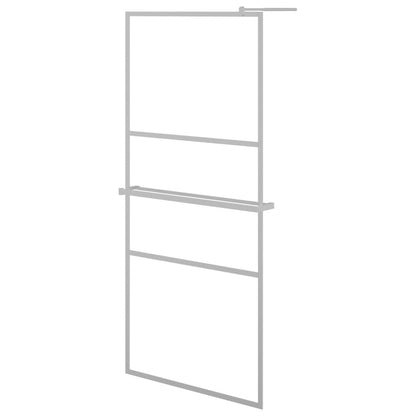 Parete Doccia con Mensola Cromo 100x195cm Vetro ESG e Alluminio
