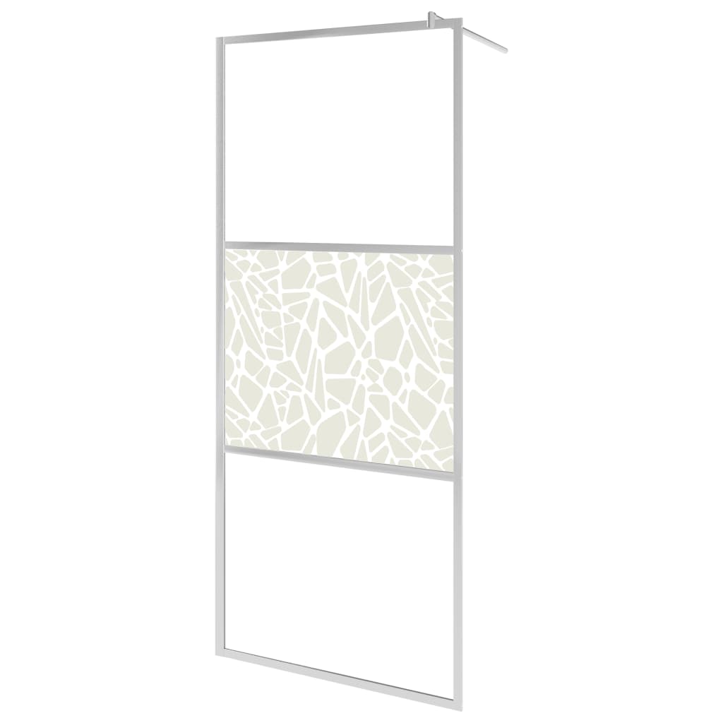 Parete Doccia con Mensola Cromo 100x195cm Vetro ESG e Alluminio