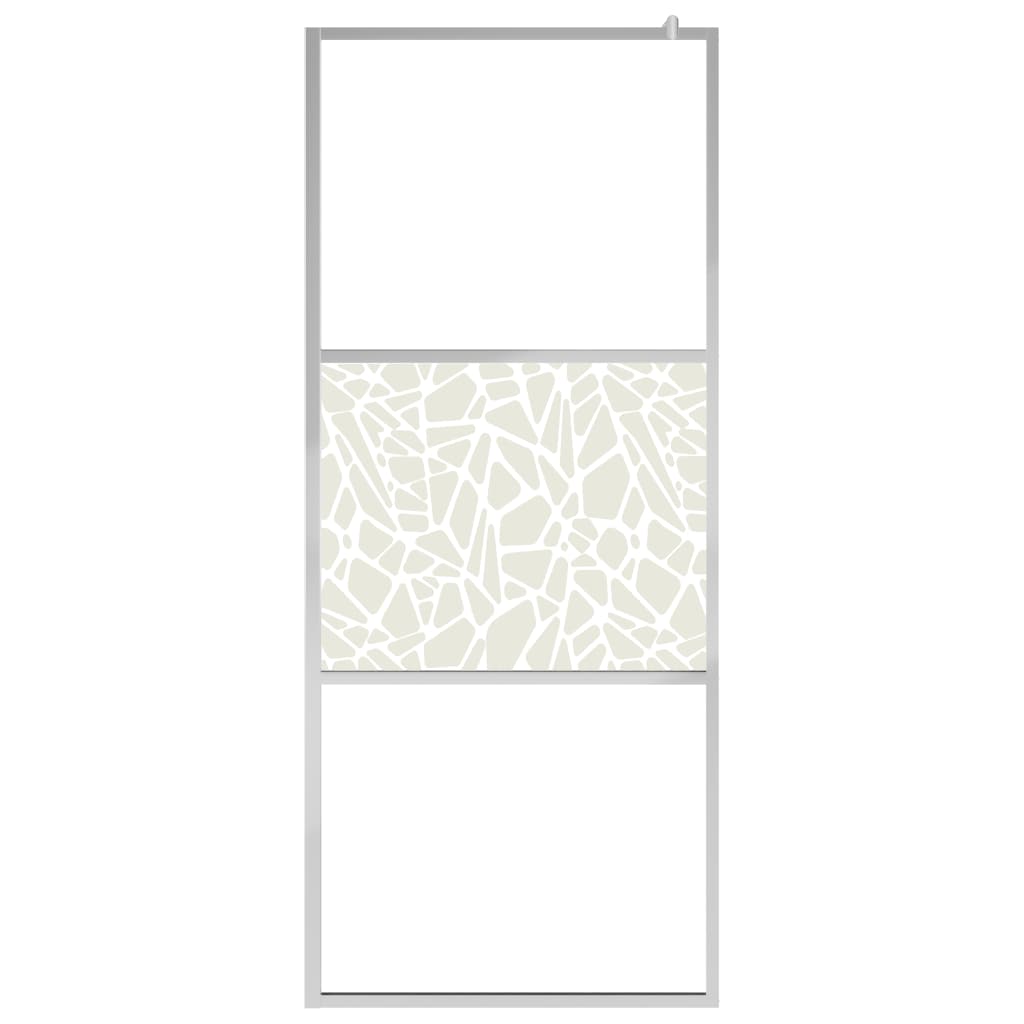 Parete Doccia con Mensola Cromo 100x195cm Vetro ESG e Alluminio