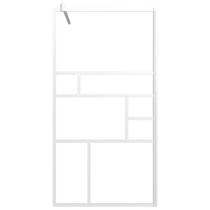 Parete Doccia con Mensola Bianco 115x195cm Vetro ESG e Alluminio