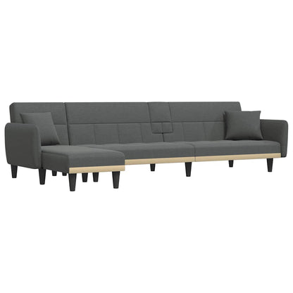 Divano Letto a L Grigio Scuro 275x140x70 cm in Tessuto