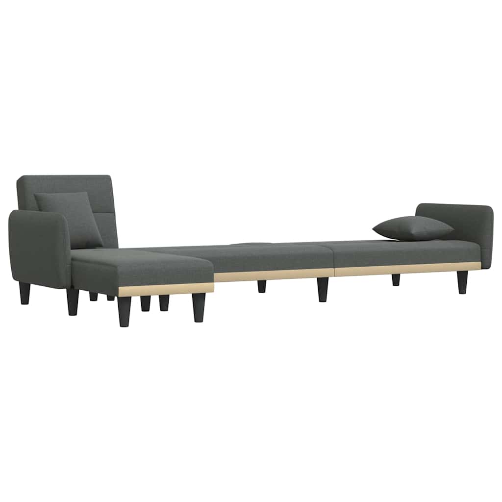 Divano Letto a L Grigio Scuro 275x140x70 cm in Tessuto