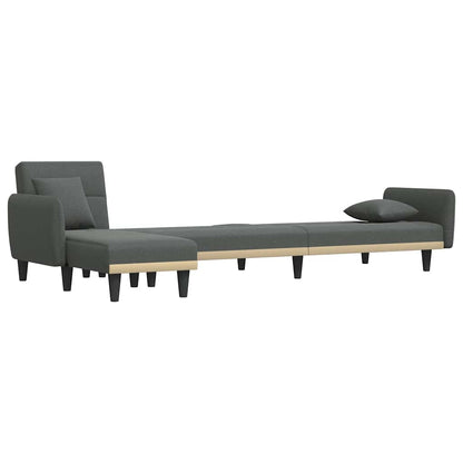 Divano Letto a L Grigio Scuro 275x140x70 cm in Tessuto