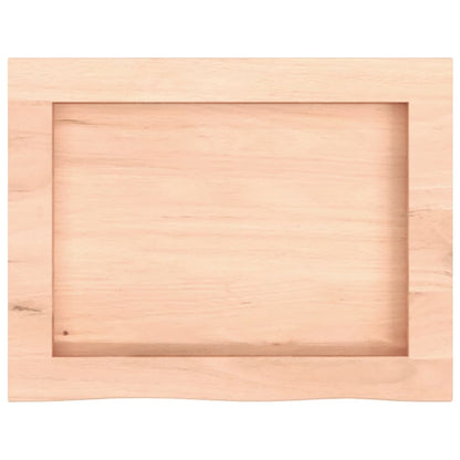 Piano Bagno 40x30x(2-4) cm in Legno Massello Non Trattato