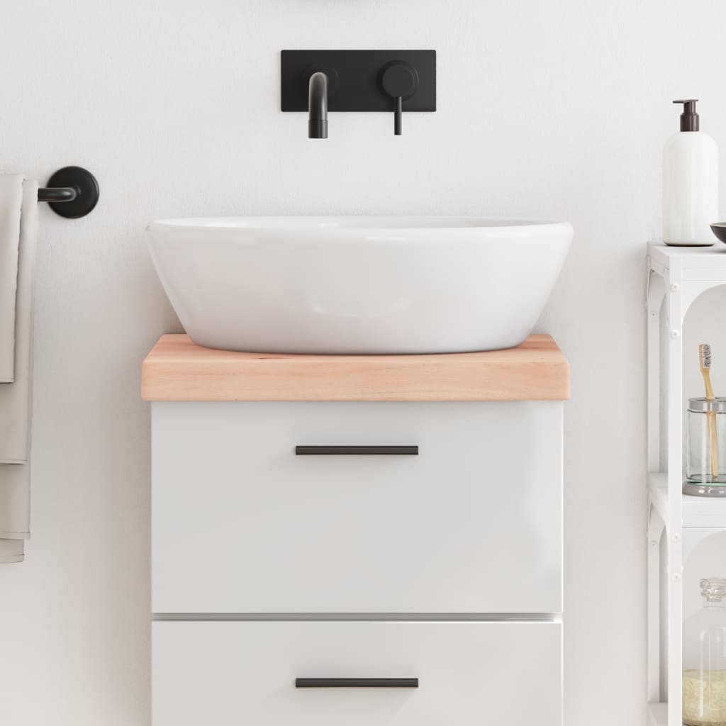 Piano Bagno 40x40x(2-6) cm in Legno Massello Non Trattato