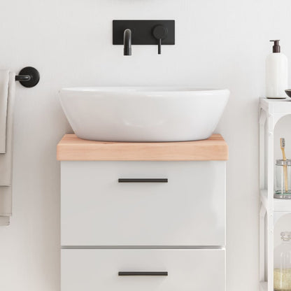 Piano Bagno 40x40x(2-6) cm in Legno Massello Non Trattato
