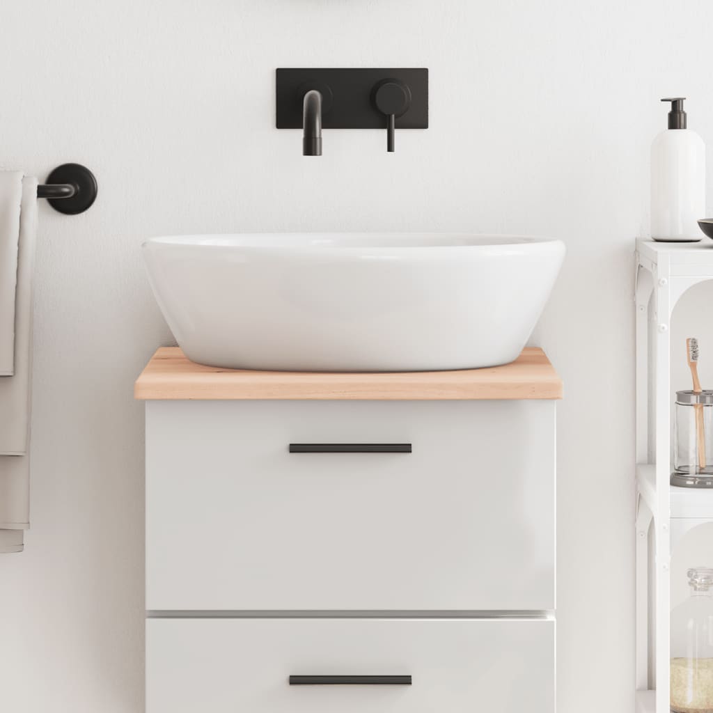 Piano Bagno 40x50x2 cm in Legno Massello Non Trattato