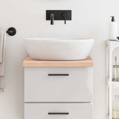 Piano Bagno 40x50x(2-4) cm in Legno Massello Non Trattato