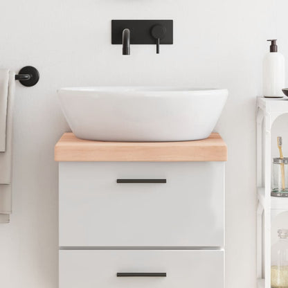 Piano Bagno 40x50x(2-6) cm in Legno Massello Non Trattato