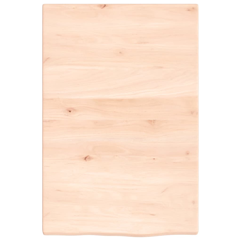 Piano Bagno 40x60x2 cm in Legno Massello Non Trattato
