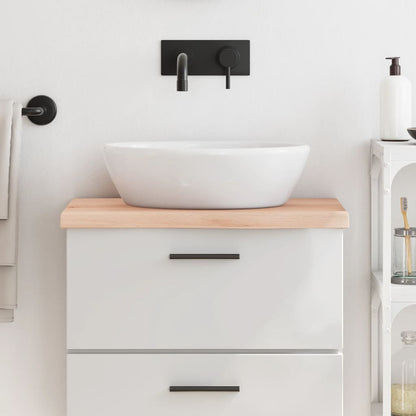 Piano Bagno 60x30x(2-4) cm in Legno Massello Non Trattato